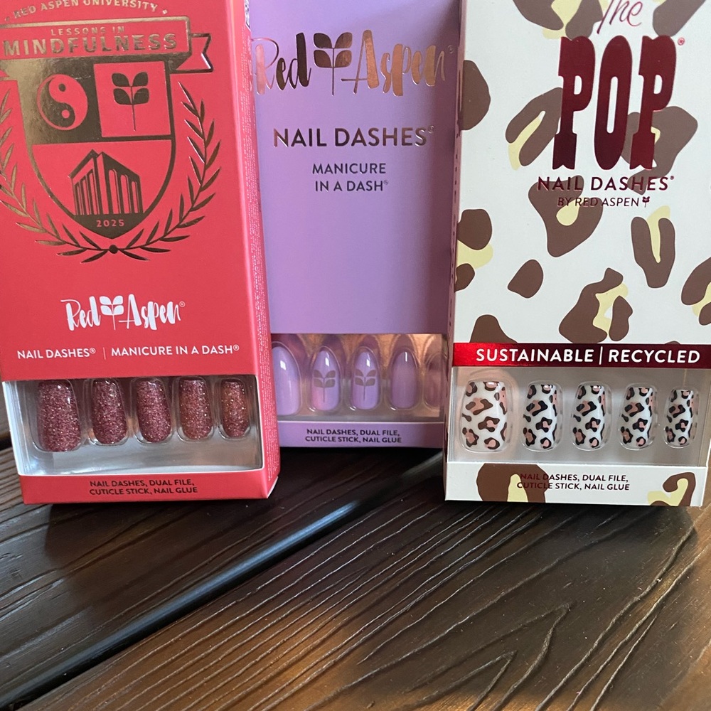 Nail Dashes, medium length, 3 sets. Brand new in boxes.